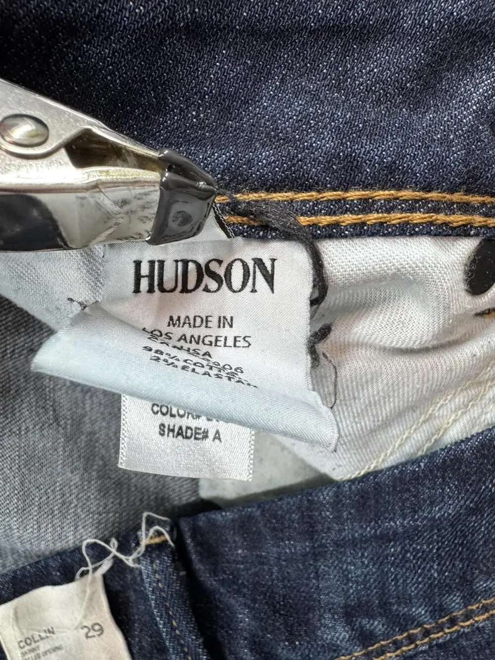 Hudson Collin Skinny Jeans Womens 29 Blue Dark Wash Flap Pocket Denim Stretch